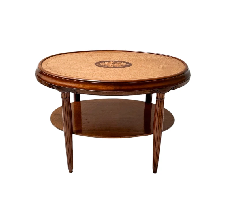 French Art Deco Walnut Center Table, 1930s